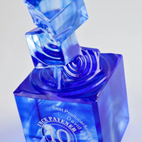 Trophée cube en cristal transparent avec gravure laser, logo personnalisé, style HONOR, coffret cadeau pour les récompenses et souvenirs des événements sportifs