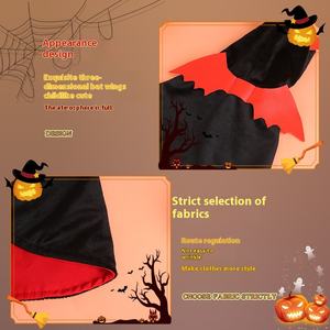 Nettes Polyester <span class=keywords><strong>Halloween</strong></span> Katzen fledermaus Kostüm für Hunde Winternacht partys Grenz überschreitende Explosionen Drucken Haustier bekleidung Zubehör - Product Image 4