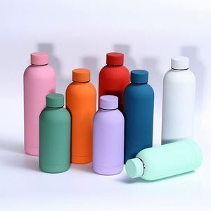 Custom Logo Gym 500ml <b>Small</b> Mouth Metal Stainless Steel Thermos Vacuum Flask Customized Water <b>Bottles</b> with Handle Lid for Drinks - Product Image 1