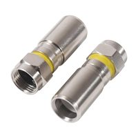 Adaptateur de compression pour câble coaxial RG6 de type F, connecteurs en laiton, placage nickel, indice de protection IP40, pour applications de télévision par satellite et de radiofréquence