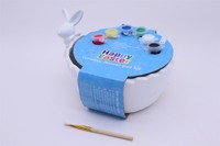 Kit de bricolage en porcelaine bisque non peinte, pot de fleurs en forme de lapin de Pâques, style classique, artisanat pour enfants, ensemble cadeau pour enfants