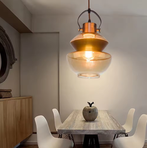 Nueva llegada de Zeal Lighting, cubierta de cristal ámbar, luz colgante elegante, colgante de cristal para interiores para oficina en casa - Product Image 5