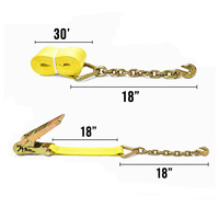 Sangle à cliquet avec extension d'ancrage à chaîne, sangle de fixation de cargaison à poignée large