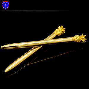 Stylos en métal doré ananas avec logo personnalisé pour personnalisation stylo publicitaire logo personnalisé - Product Image 6