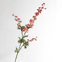Nouvelle conception, haute qualité, fausse petite fleur artificielle en soie Delphinium Ajacis à 3 branches, violet et blanc, pour décoration de mariage et de fête