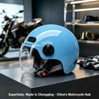 Casque de moto ouvert personnalisé de luxe en ABS, étanche, à dégagement rapide, avec motif, réglable pour la conduite estivale en scooter