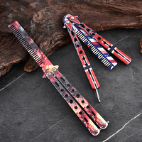 Couteau papillon en gros d'usine, lame d'entraînement extérieure en acier inoxydable, marchandise sur le thème de CSGO, couteau non affûté G281