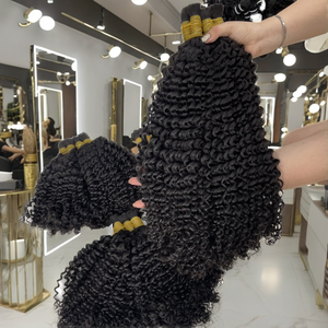 Extensions de cheveux humains bouclés vierges indiens, double trame, mèches Remy pour coiffure professionnelle et extensions - Product Image 2