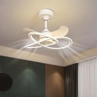 Ventilateur de plafond moderne en métal avec télécommande, moteur DC, 6 vitesses, LED dimmable, style nordique simple, CRI 95 élevé, pour salle de bain