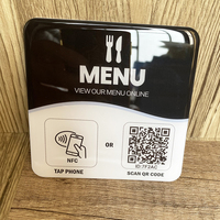 3.93 "X3.93" 10cm appuyez pour commander forme carrée NFC carte Menu plaque autocollant lien rapide vers Menu numérique Plaques de Table pour Restaurant