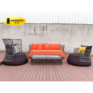 الفاخرة الأريكة النسيج الجملة الألومنيوم فندق الاقسام أريكة في الهواء الطلق حديقة المعادن إطار طقم أريكة - Product Image 2