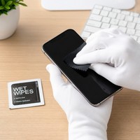 Prêt à être expédié pour téléphone portable et tablette avec chiffon en microfibre, écologique, sûr, film nacré 3 en 1, scellage trois côtés