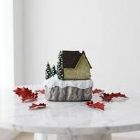 Fabricant de décorations de Noël en polyrésine, scènes de village de Noël, ornements de Noël musicaux à LED, patinage sur glace, OEM ODM personnalisé, pour bureau et maison