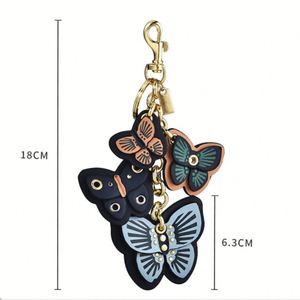 Llavero de mariposa de cuero PU al por mayor con temática de insectos para mujer, dijes para bolso - Product Image 5