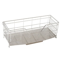 Égouttoir à vaisselle télescopique rétractable en acier inoxydable 304 de style japonais pour évier, type autoportant à bord étroit pour le rangement des bols et assiettes