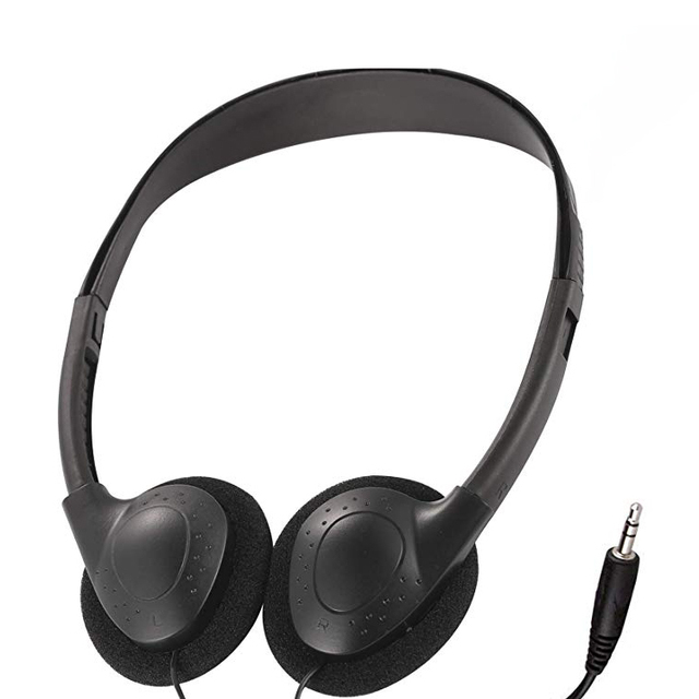 Free Sample Over Ear Wired Headset 3.5mm Plug 180 Degree Rotating Airline Disposable Sports 1.2M Cord Headphone