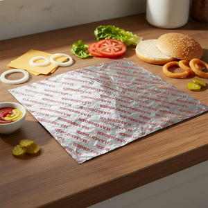 Papel de Aluminio Impreso para Envolver Alimentos - Pilaf de Cordero, Pan, Hamburguesa, Sándwich, Hotdog, <span class=keywords><strong>Burrito</strong></span>, Galleta - Product Image 3