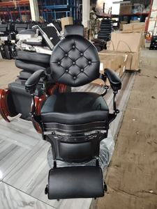 Comfortable <b>Synthetic</b> <b>Leather</b> Barber Chair 360 Degree Rotation Height Adjustable Professional Hydraulic Pump Modern Barber Shop - Product Image 4
