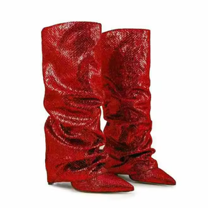 Botas Sexys de Alta Calidad para Mujer, Botines Largos con Punta en Pico, para Damas, Moda, Zapatos Casuales para Mujer para Exteriores - Product Image 1