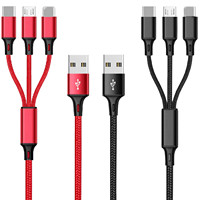 Vente en gros Câble USB 3 en 1 Multi Charge rapide Câble chargeur de téléphone portable 3 en 1