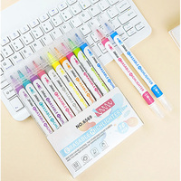 Surligneurs effaçables 10 couleurs à pointe oblique, imperméables, double face, fournitures scolaires, design élégant, pour le bricolage et le dessin – Vente chaude