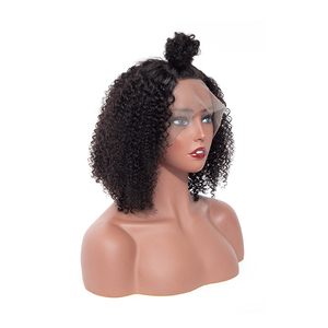 100% pelucas de cabello Natural virgen HD corta transparente <span class=keywords><strong>malayo</strong></span> rizado Peluca de encaje rizado - Product Image 1