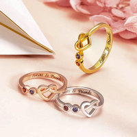 Grenzüberschreitender Bestseller: Vergoldeter Roségold-Herzring mit individuell graviertem Design im europäisch-amerikanischen Stil