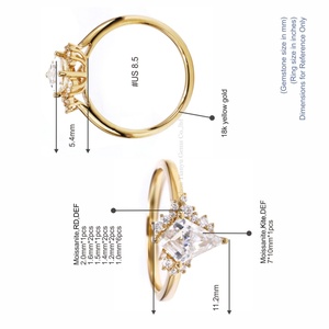Anillo de Compromiso Tianyu Gems con Moissanita Corte Cometa Personalizado, Oro Amarillo de 18K, Engaste de Garras, Joyería Fina Clásica para Mujer - Product Image 2
