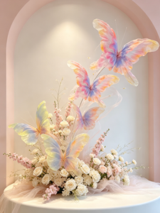 Promo Terbatas Kupu-kupu Organza Raksasa Custom untuk Dekorasi Latar Belakang Pernikahan - Product Image 1
