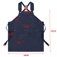 Tablier en toile avec plusieurs poches de rangement, bretelles réglables pour les épaules et la taille, tablier de travail durable pour atelier, cuisine, salon
