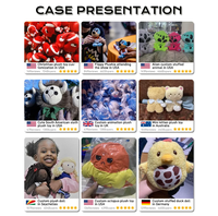 Jouet ours en peluche marron créatif de 35cm Poupée souple et moelleuse pour enfants Cadeau d'anniversaire brodé pour garçons et filles