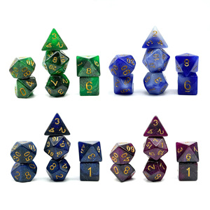 Polyhedral <b>Dice</b> Set 7 Pieces Multicolored Starry Sky For Tabletop Gaming - Product Image 1