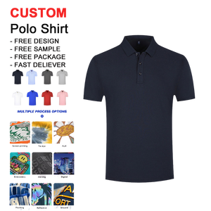 Classic Men's for Polo Shirt Quick Dry 95% Mercerized Cotton 5% Spandex Customizable Dark Knitted Uniform Short Long XL
