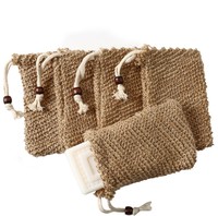 Sac de savon en sisal naturel économiseur de savon exfoliant en mousse pour prolonger la durée de vie du savon fournitures de salle de bain