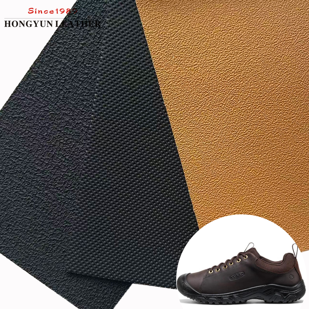 High Quality Eco-Friendly Waterproof Abrasion-Resistant Synthetic Leather Black Color Durable Dimensional Texture TPU Microfiber
