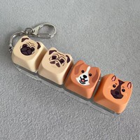 Clavier personnalisé avec logo, bouton DIY, 4 emplacements, porte-clés clavier, capuchon de touche chien mignon, interrupteurs anti-stress, clicker