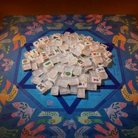 Ensemble de Mahjong américain de luxe en perles, 160 tuiles gravées en acrylique, thème Chalet Blanc Perle, personnalisé