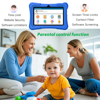 Tablet PC Anak 7-Inci MTK Quad Core Android 12 Resolusi HD 1024x600 Aplikasi Edukasi Permainan Puzzle 2GB+32GB Hadiah Black Friday
