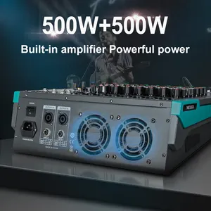 GT2 eingebauter 500 W*2 Leistungsverstärker 8 Kanäle professioneller Digitaler Audio-Mixer mit Verstärkerkonsole für die Studiosbühne