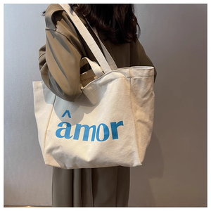 oversize large Canvas Tote Bags with Silk <b>screen</b> Printing Cartoon logo 2 Portable Handle best gift - Product Image 6