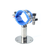 Support de tuyau en acier inoxydable 304 avec base et coussinet en silicone-Pince de suspension réglable pour la fixation