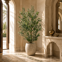 Arbre d'olivier artificiel hyper-réaliste 145 cm, emballage KD, direct usine, ignifuge, anti-UV, pour anniversaire et aménagement paysager