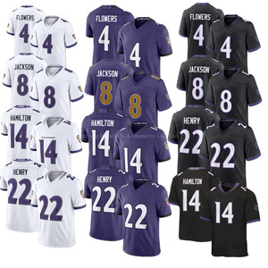 Jersey Sepak Bola Amerika Baltimore Model Baru 2026 Grosir Pria 8 Lamar Jackson 22 Derrick Henry 4 Flowers - Product Image 1