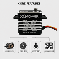 Servomoteur numérique sans noyau XQ POWER 8035D 40KG 0.088s à couple élevé, engrenages en acier inoxydable, étanche, métal, pour direction de voiture RC à l'échelle 1/5