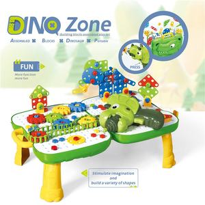 249 pièces Jouets de construction électriques pour enfants STEM, dinosaure, perceuse, bricolage, vis, assemblage, blocs de puzzle, table, boîte à outils de dinosaure - Product Image 2
