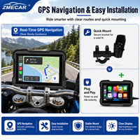 Écran de navigation pour moto étanche IP67, prend en charge le CarPlay sans fil, le BSD, la télécommande, le TPMS et l'enregistrement en boucle.