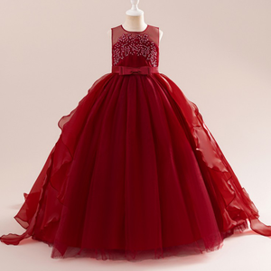 Venta al por mayor <span class=keywords><strong>de</strong></span> alta calidad <span class=keywords><strong>de</strong></span> cola larga Niña vestido <span class=keywords><strong>de</strong></span> novia princesa niños vestidos <span class=keywords><strong>de</strong></span> flores para niñas fiesta <span class=keywords><strong>de</strong></span> cumpleaños lindo - Product Image 6