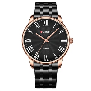 Montre à quartz pour homme minimaliste avec cadran à aiguilles romaines en verre grand format, style décontracté, boîtier en alliage, bracelet en acier inoxydable - Product Image 2