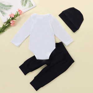 Ensembles de 3 pièces, pantalon brodé avec cravate, vêtements pour bébés garçons nouveau-nés, mode Little Man - Product Image 2