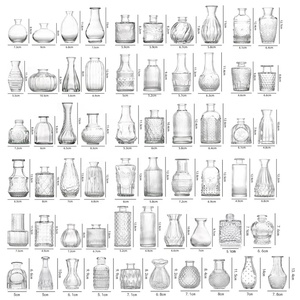 Vases à fleurs en verre Art Déco avec logo personnalisé pour centres de table de mariage et décoration intérieure - Product Image 2